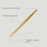 PARKER CLASSIC STAINLESS STEEL GOLD BALL PEN