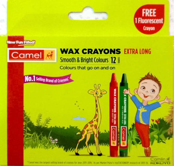 Camel Wax Crayons Extra Long 12 Shades