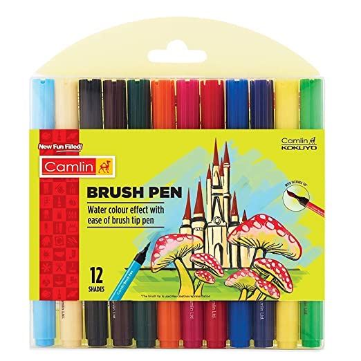 Camlin Brush Pens 12 Shades