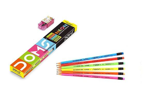 DOMS NEON RUBBER TIPPED PENCILS